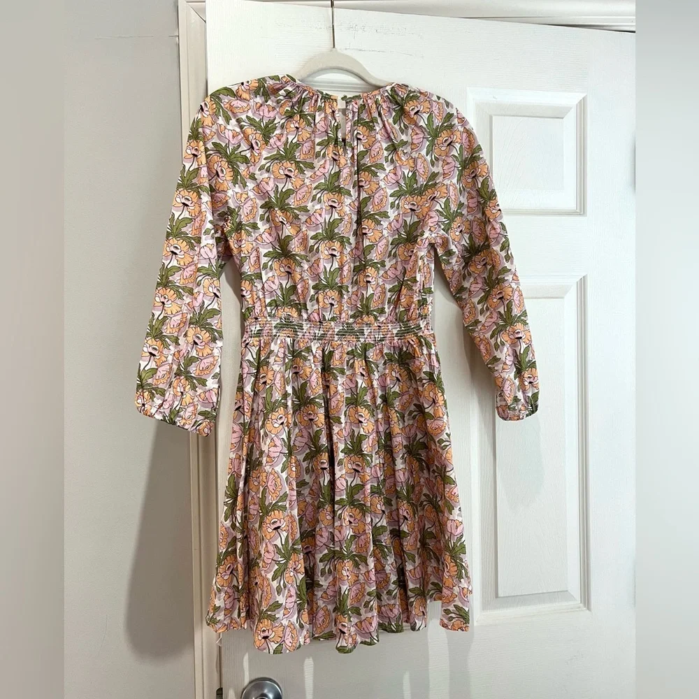 J Crew Smocked-waist mini dress in Liberty Butterfield Poppy fabric